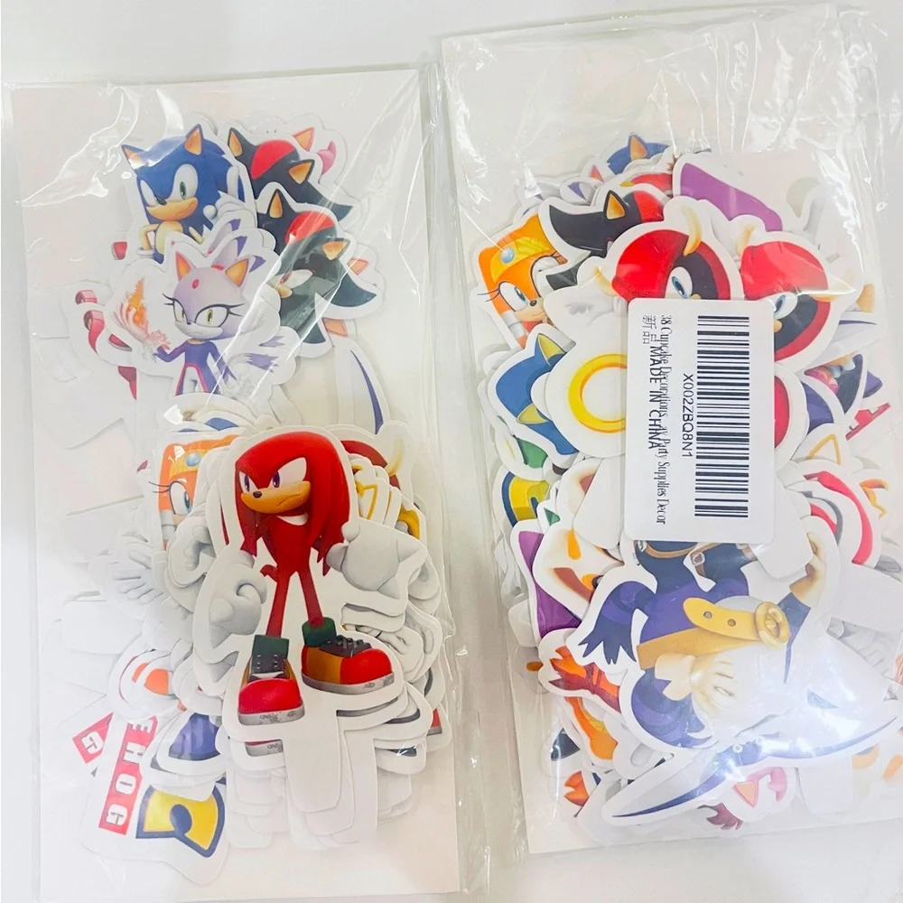 Sonic The Hedgehog Movie 2 pks of 38 individual cupcake character decorations